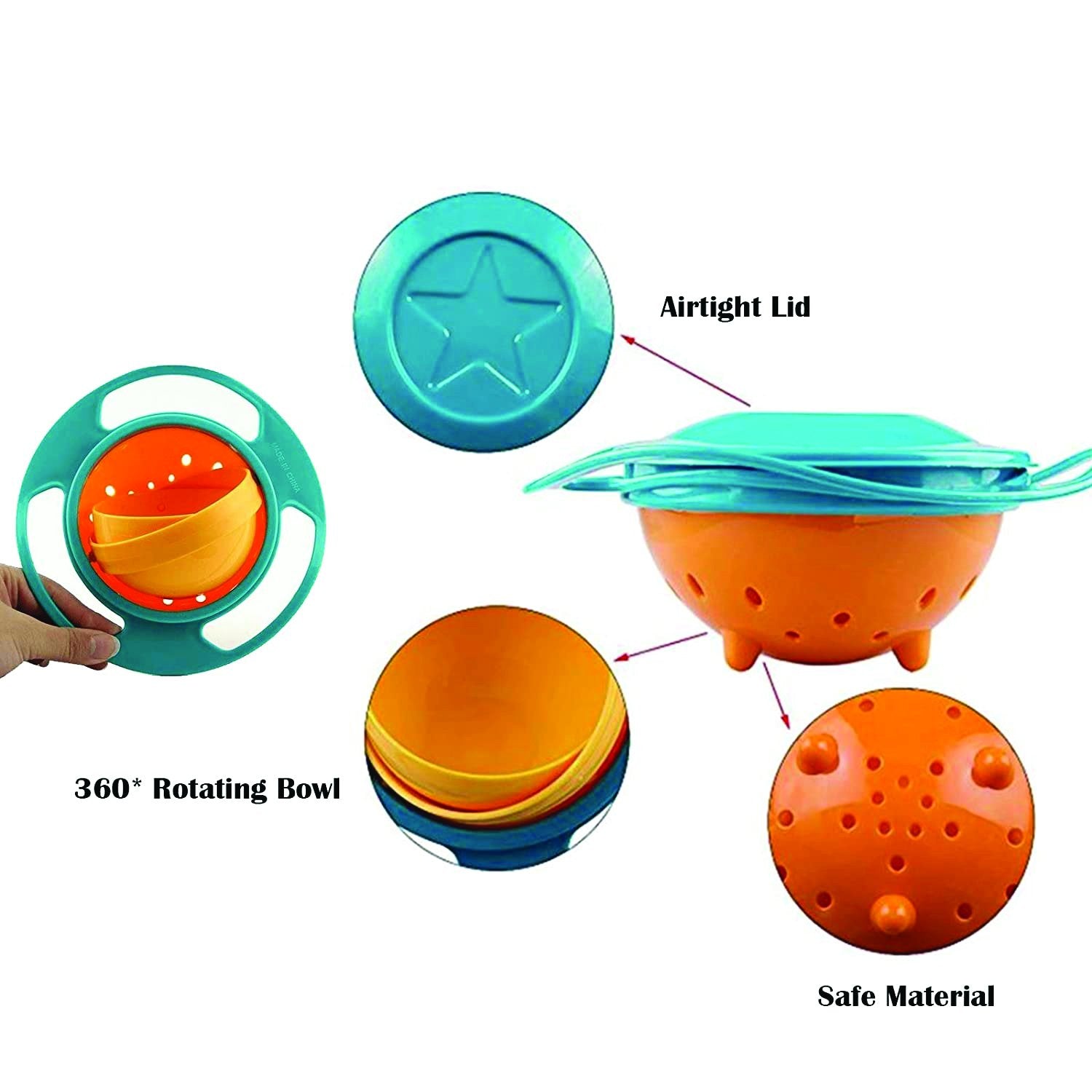 Non-spill snack bowl for babies and kids