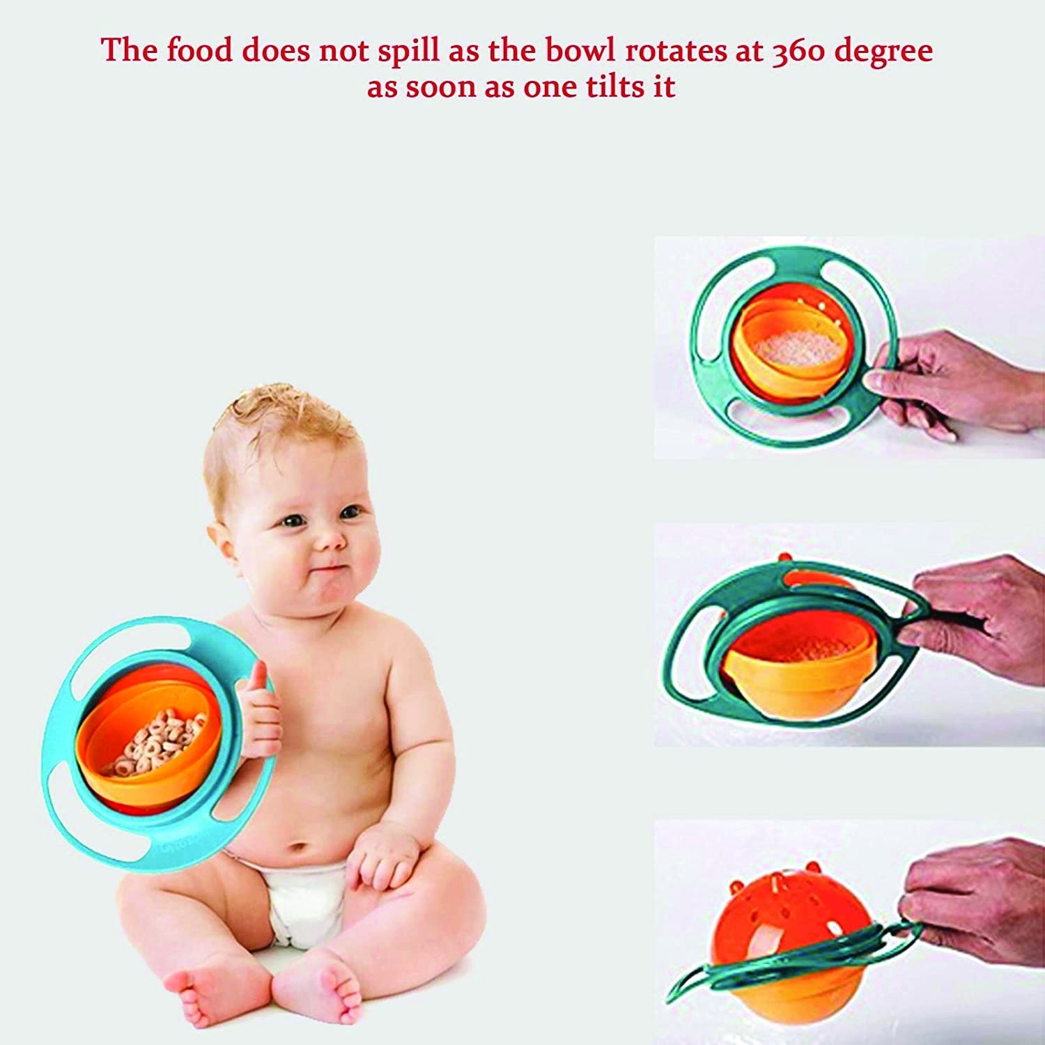 Anti-spill bowl for baby snacks and meals